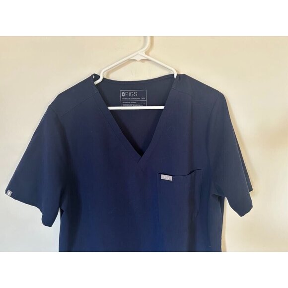 FIGS Scrub Top Womens Size XXL Navy Blue Caterina Technical Medical Nurse - Picture 2 of 6